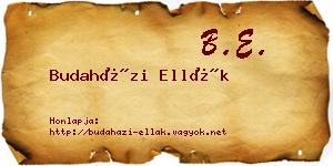 Budaházi Ellák névjegykártya